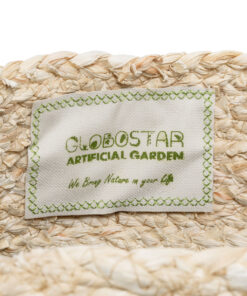 GloboStar® Artificial Garden CAROLINA 20579 Διακοσμητικό Πλεκτό Κασπώ Γλάστρα - Flower Pot Μπεζ με Καφέ και Λευκό Φ27 x Υ26cm 15 20579 7