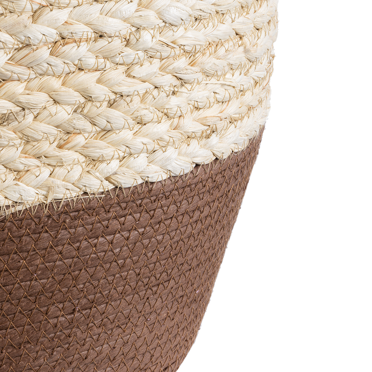 GloboStar® Artificial Garden CAROLINA 20580 Διακοσμητικό Πλεκτό Κασπώ Γλάστρα - Flower Pot Μπεζ με Καφέ και Λευκό Φ33 x Υ28cm 7 GloboStar® Artificial Garden CAROLINA 20580 Διακοσμητικό Πλεκτό Κασπώ Γλάστρα - Flower Pot Μπεζ με Καφέ και Λευκό Φ33 x Υ28cm - Image 5