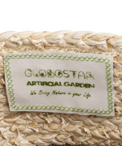 GloboStar® Artificial Garden CAROLINA 20580 Διακοσμητικό Πλεκτό Κασπώ Γλάστρα - Flower Pot Μπεζ με Καφέ και Λευκό Φ33 x Υ28cm 16 20580 7