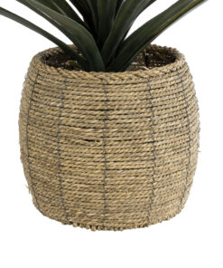 Alternative view of GloboStar® Artificial Garden THASSOS 20581 Διακοσμητικό Πλεκτό Κασπώ Γλάστρα - Flower Pot Καφέ Φ28 x Υ26cm