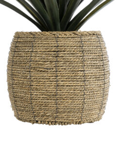 GloboStar® Artificial Garden THASSOS 20581 Διακοσμητικό Πλεκτό Κασπώ Γλάστρα - Flower Pot Καφέ Φ28 x Υ26cm 15 20581 5