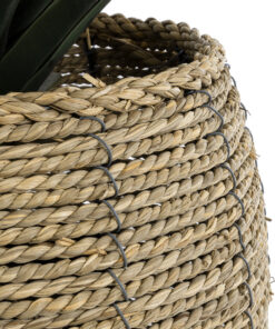 GloboStar® Artificial Garden THASSOS 20581 Διακοσμητικό Πλεκτό Κασπώ Γλάστρα - Flower Pot Καφέ Φ28 x Υ26cm 17 20581 7