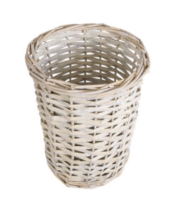 GloboStar® Artificial Garden DOMINGO 20592 Διακοσμητικό Πλεκτό Καλάθι - Κασπώ Γλάστρα - Flower Pot Λευκό με Μπεζ Φ19 x Υ24cm 12 20592 3