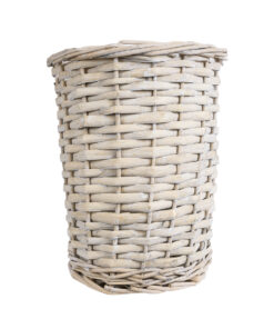 GloboStar® Artificial Garden DOMINGO 20592 Διακοσμητικό Πλεκτό Καλάθι - Κασπώ Γλάστρα - Flower Pot Λευκό με Μπεζ Φ19 x Υ24cm 13 20592 4