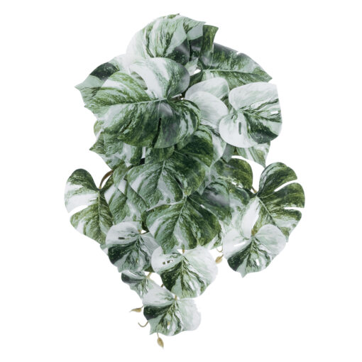 GloboStar® GloboStar® Artificial Garden ALBINO MONSTERA HANGING PLANT 20609 - Τεχνητό Διακοσμητικό Κρεμαστό Φυτό Μονστέρα Υ45cm