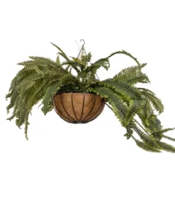 GloboStar® Artificial Garden FERN HANGING PLANT 20622 Τεχνητό Κρεμαστό Διακοσμητικό Φυτό Φτέρης Π90 x Μ90 x Y70cm 10 20622 4