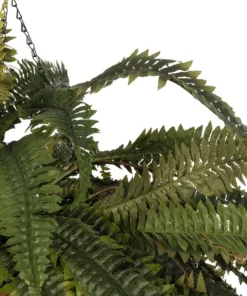 GloboStar® Artificial Garden FERN HANGING PLANT 20622 Τεχνητό Κρεμαστό Διακοσμητικό Φυτό Φτέρης Π90 x Μ90 x Y70cm 11 20622 5