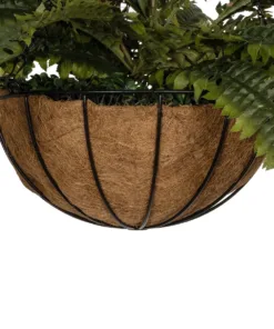 GloboStar® Artificial Garden FERN HANGING PLANT 20622 Τεχνητό Κρεμαστό Διακοσμητικό Φυτό Φτέρης Π90 x Μ90 x Y70cm 12 20622 6