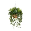GloboStar® GloboStar® Artificial Garden VARIOUS HANGING PLANT 20623 Τεχνητό Κρεμαστό Διακοσμητικό Φυτό Φτέρης Π60 x Μ60 x Y70cm