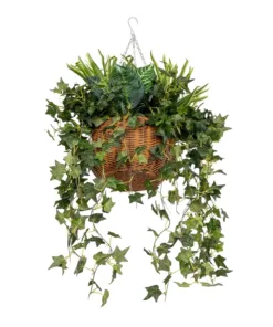 GloboStar® Artificial Garden VARIOUS HANGING PLANT 20623 Τεχνητό Κρεμαστό Διακοσμητικό Φυτό Φτέρης Π60 x Μ60 x Y70cm 10 20623 4