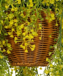GloboStar® Artificial Garden GOLDEN BELL WILLOW HANGING PLANT 20626 Τεχνητό Κρεμαστό Διακοσμητικό Φυτό Κίτρινη Ιτιά Μ40 x Π40 x Y60cm 12 20626 6
