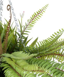 GloboStar® Artificial Garden FERN HANGING BOUQUET PLANT 20629 Τεχνητό Κρεμαστό Διακοσμητικό Φυτό Φτέρης Y56cm 12 20629 5