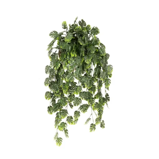 GloboStar® GloboStar® Artificial Garden MONSTERA HANGING PLANT 20633 Τεχνητό Κρεμαστό Διακοσμητικό Φυτό Φτέρης Π40 x Μ40 x Y88cm