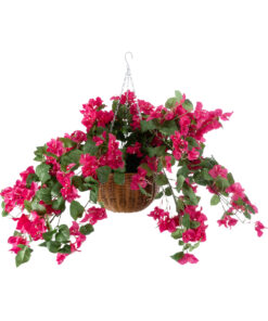 GloboStar® GloboStar® Artificial Garden RHODODENDRON HANGING PLANT 20634 Τεχνητό Κρεμαστό Διακοσμητικό Φυτό Τριανταφυλλιάς Y60cm