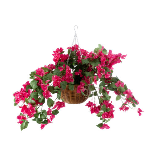 GloboStar® GloboStar® Artificial Garden RHODODENDRON HANGING PLANT 20634 Τεχνητό Κρεμαστό Διακοσμητικό Φυτό Τριανταφυλλιάς Y60cm