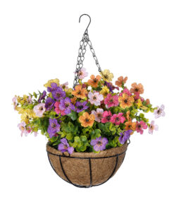 GloboStar® GloboStar® Artificial Garden GERBERA HANGING PLANT 20635 Τεχνητό Κρεμαστό Διακοσμητικό Φυτό Ζέρμπερας Y55cm