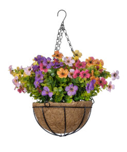 Alternative view of GloboStar® Artificial Garden GERBERA HANGING PLANT 20635 Τεχνητό Κρεμαστό Διακοσμητικό Φυτό Ζέρμπερας Y55cm
