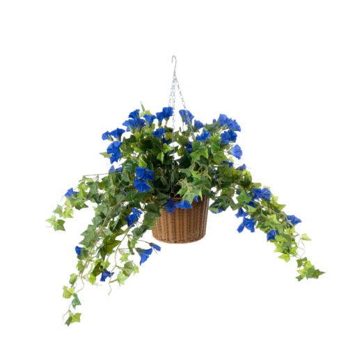 GloboStar® GloboStar® Artificial Garden MORNING GLORY HANGING PLANT 20636 Τεχνητό Κρεμαστό Διακοσμητικό Φυτό Ορτανσίας Y55cm