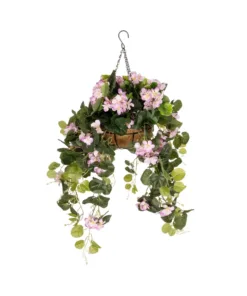 GloboStar® GloboStar® Artificial Garden BEGONIA HANGING PLANT 20639 Τεχνητό Κρεμαστό Διακοσμητικό Φυτό Βιγόνια Π75 x Μ75 x Y80cm