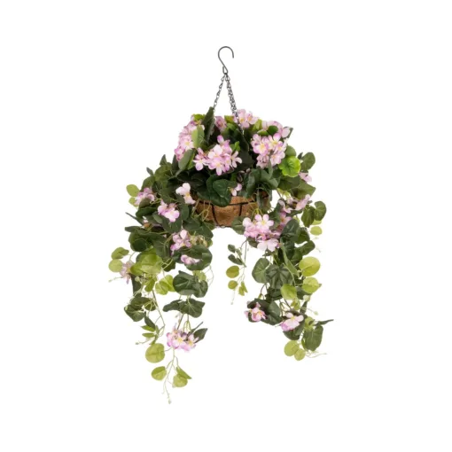 GloboStar® GloboStar® Artificial Garden BEGONIA HANGING PLANT 20639 Τεχνητό Κρεμαστό Διακοσμητικό Φυτό Βιγόνια Π75 x Μ75 x Y80cm