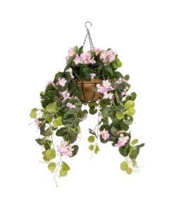 Alternative view of GloboStar® Artificial Garden BEGONIA HANGING PLANT 20639 Τεχνητό Κρεμαστό Διακοσμητικό Φυτό Βιγόνια Π75 x Μ75 x Y80cm