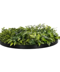 Alternative view of GloboStar® Artificial Garden VARIOUS PLANTS ROUND WALL DISC 20689 Τεχνητό Διακοσμητικό Στρογγυλό Πάνελ Φυλλωσιάς - Κάθετος Κήπος Μιξ Μ70 x Π70 x Υ15cm