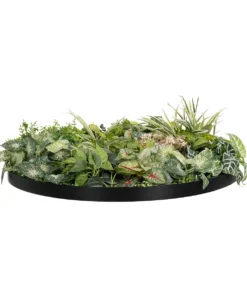 GloboStar® Artificial Garden VARIOUS PLANTS ROUND WALL DISC 20690 Τεχνητό Διακοσμητικό Στρογγυλό Πάνελ Φυλλωσιάς - Κάθετος Κήπος Μιξ Μ80 x Π80 x Υ20cm 11 20690 3
