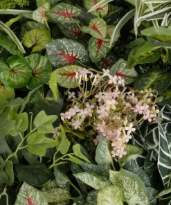 GloboStar® Artificial Garden VARIOUS PLANTS ROUND WALL DISC 20690 Τεχνητό Διακοσμητικό Στρογγυλό Πάνελ Φυλλωσιάς - Κάθετος Κήπος Μιξ Μ80 x Π80 x Υ20cm 13 20690 5