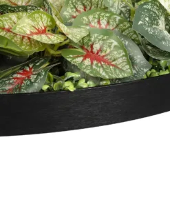 GloboStar® Artificial Garden VARIOUS PLANTS ROUND WALL DISC 20690 Τεχνητό Διακοσμητικό Στρογγυλό Πάνελ Φυλλωσιάς - Κάθετος Κήπος Μιξ Μ80 x Π80 x Υ20cm 15 20690 7