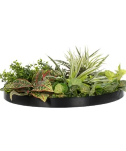 Alternative view of GloboStar® Artificial Garden VARIOUS PLANTS ROUND WALL DISC 20691 Τεχνητό Διακοσμητικό Στρογγυλό Πάνελ Φυλλωσιάς - Κάθετος Κήπος Μιξ Μ60 x Π60 x Υ20cm