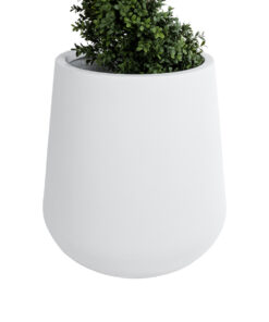 GloboStar® Artificial Garden MISSOURI 20692 Διακοσμητικό Πολυεστερικό Τσιμεντένιο Κασπώ Γλάστρα - Flower Pot Λευκό Φ45 x Υ45cm 14 20692 3