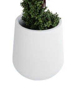 GloboStar® Artificial Garden MISSOURI 20692 Διακοσμητικό Πολυεστερικό Τσιμεντένιο Κασπώ Γλάστρα - Flower Pot Λευκό Φ45 x Υ45cm 15 20692 4