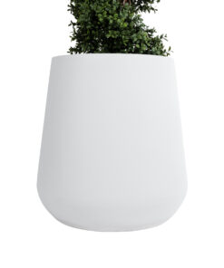 GloboStar® Artificial Garden MISSOURI 20692 Διακοσμητικό Πολυεστερικό Τσιμεντένιο Κασπώ Γλάστρα - Flower Pot Λευκό Φ45 x Υ45cm 16 20692 5