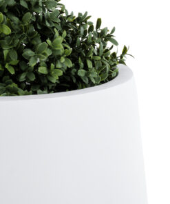 GloboStar® Artificial Garden MISSOURI 20692 Διακοσμητικό Πολυεστερικό Τσιμεντένιο Κασπώ Γλάστρα - Flower Pot Λευκό Φ45 x Υ45cm 18 20692 7