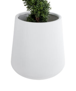 GloboStar® Artificial Garden MISSOURI 20693 Διακοσμητικό Πολυεστερικό Τσιμεντένιο Κασπώ Γλάστρα - Flower Pot Λευκό Φ70 x Υ70cm 13 20693 3