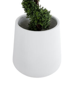 GloboStar® Artificial Garden MISSOURI 20693 Διακοσμητικό Πολυεστερικό Τσιμεντένιο Κασπώ Γλάστρα - Flower Pot Λευκό Φ70 x Υ70cm 14 20693 4