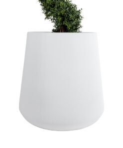 GloboStar® Artificial Garden MISSOURI 20693 Διακοσμητικό Πολυεστερικό Τσιμεντένιο Κασπώ Γλάστρα - Flower Pot Λευκό Φ70 x Υ70cm 15 20693 5