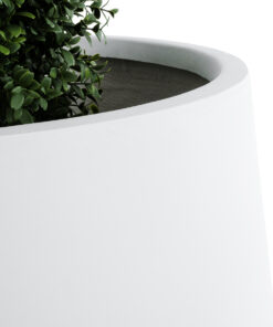 GloboStar® Artificial Garden MISSOURI 20693 Διακοσμητικό Πολυεστερικό Τσιμεντένιο Κασπώ Γλάστρα - Flower Pot Λευκό Φ70 x Υ70cm 17 20693 7