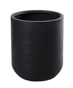 GloboStar® GloboStar® Artificial Garden DAMASCUS 20694 Διακοσμητικό Πολυεστερικό Τσιμεντένιο Κασπώ Γλάστρα - Flower Pot Μαύρο Φ45 x Υ45cm