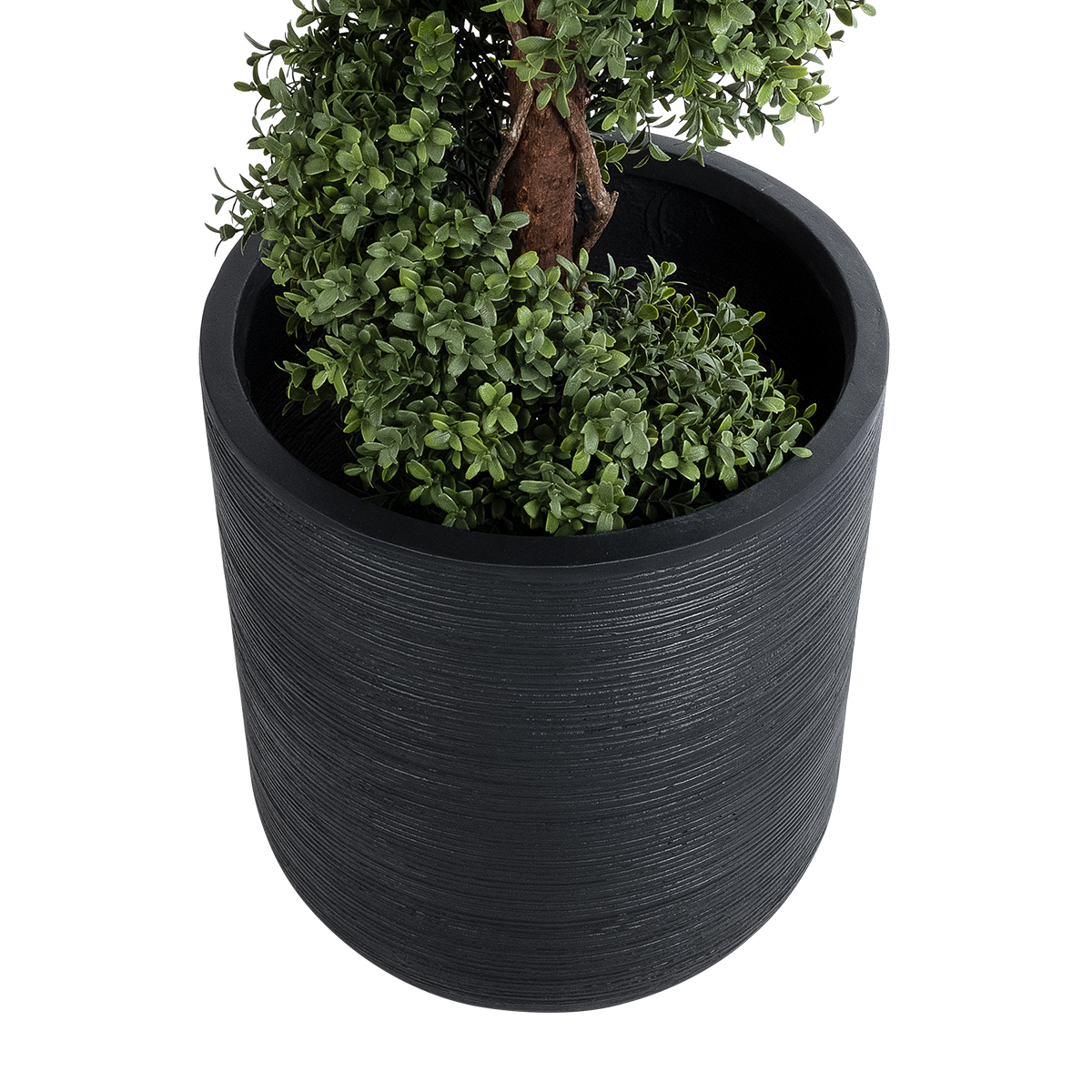 GloboStar® Artificial Garden DAMASCUS 20694 Διακοσμητικό Πολυεστερικό Τσιμεντένιο Κασπώ Γλάστρα - Flower Pot Μαύρο Φ45 x Υ45cm 5 GloboStar® Artificial Garden DAMASCUS 20694 Διακοσμητικό Πολυεστερικό Τσιμεντένιο Κασπώ Γλάστρα - Flower Pot Μαύρο Φ45 x Υ45cm - Image 3