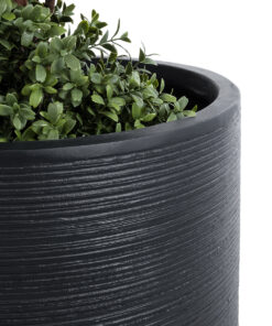 GloboStar® Artificial Garden DAMASCUS 20694 Διακοσμητικό Πολυεστερικό Τσιμεντένιο Κασπώ Γλάστρα - Flower Pot Μαύρο Φ45 x Υ45cm 17 20694 7