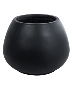GloboStar® GloboStar® Artificial Garden COLOMBO 20695 Διακοσμητικό Πολυεστερικό Τσιμεντένιο Κασπώ Γλάστρα - Flower Pot Μαύρο Φ60 x Υ45cm