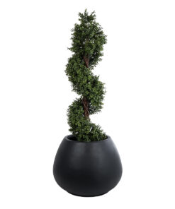 GloboStar® Artificial Garden COLOMBO 20695 Διακοσμητικό Πολυεστερικό Τσιμεντένιο Κασπώ Γλάστρα - Flower Pot Μαύρο Φ60 x Υ45cm 17 20695 6