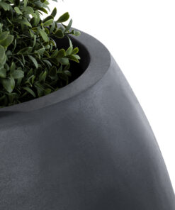 GloboStar® Artificial Garden COLOMBO 20695 Διακοσμητικό Πολυεστερικό Τσιμεντένιο Κασπώ Γλάστρα - Flower Pot Μαύρο Φ60 x Υ45cm 18 20695 7