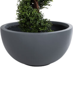 Alternative view of GloboStar® Artificial Garden BALTIMORE 20697 Διακοσμητικό Πολυεστερικό Τσιμεντένιο Κασπώ Γλάστρα - Flower Pot Γκρι Φ61 x Υ30cm