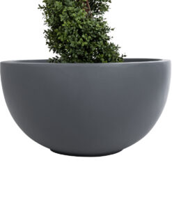 GloboStar® Artificial Garden BALTIMORE 20697 Διακοσμητικό Πολυεστερικό Τσιμεντένιο Κασπώ Γλάστρα - Flower Pot Γκρι Φ61 x Υ30cm 15 20697 5