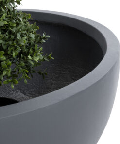 GloboStar® Artificial Garden BALTIMORE 20697 Διακοσμητικό Πολυεστερικό Τσιμεντένιο Κασπώ Γλάστρα - Flower Pot Γκρι Φ61 x Υ30cm 17 20697 7