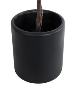 GloboStar® Artificial Garden PUEBLA 20698 Διακοσμητικό Πολυεστερικό Τσιμεντένιο Κασπώ Γλάστρα - Flower Pot Μαύρο Φ41 x Υ46cm 13 20698 4