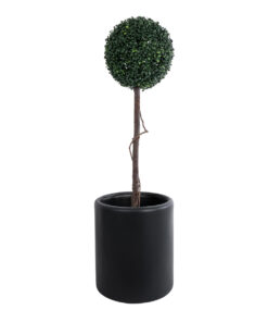 GloboStar® Artificial Garden PUEBLA 20698 Διακοσμητικό Πολυεστερικό Τσιμεντένιο Κασπώ Γλάστρα - Flower Pot Μαύρο Φ41 x Υ46cm 15 20698 6