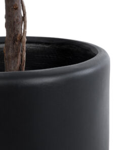 GloboStar® Artificial Garden PUEBLA 20698 Διακοσμητικό Πολυεστερικό Τσιμεντένιο Κασπώ Γλάστρα - Flower Pot Μαύρο Φ41 x Υ46cm 16 20698 7